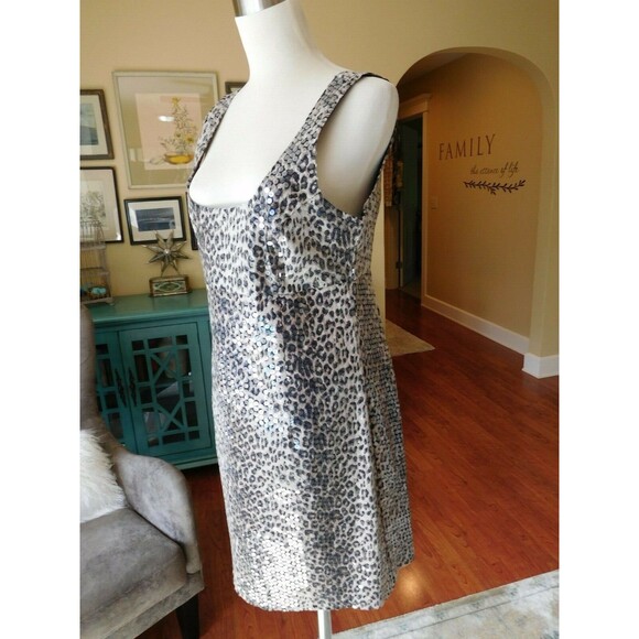 Gorgeous BAILEY 44 Sequined Animal Print Sleeveless Sheath Dress 10 EXCELLENT!!! - Picture 4 of 8